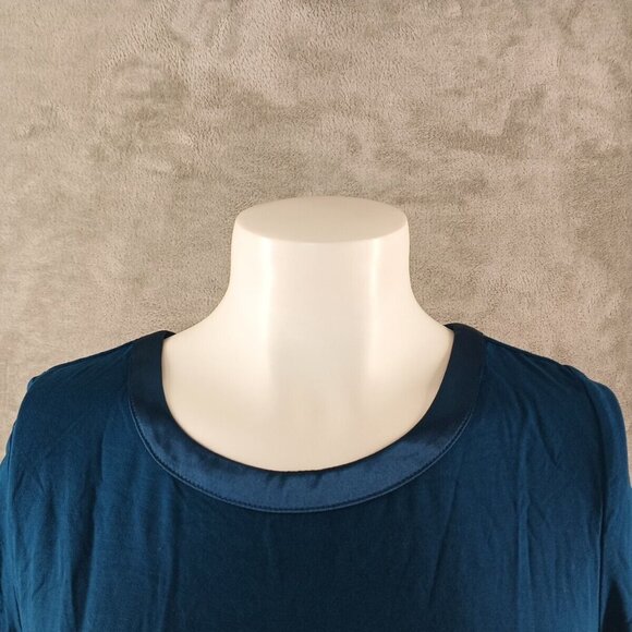 NWT ALFANI Women Top Petite SMALL Satin Neck Band Pullover Rayon Blend - Picture 3 of 9